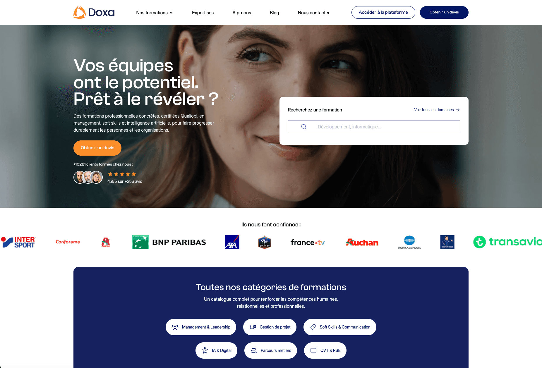 Interface réalisée pour Doxa