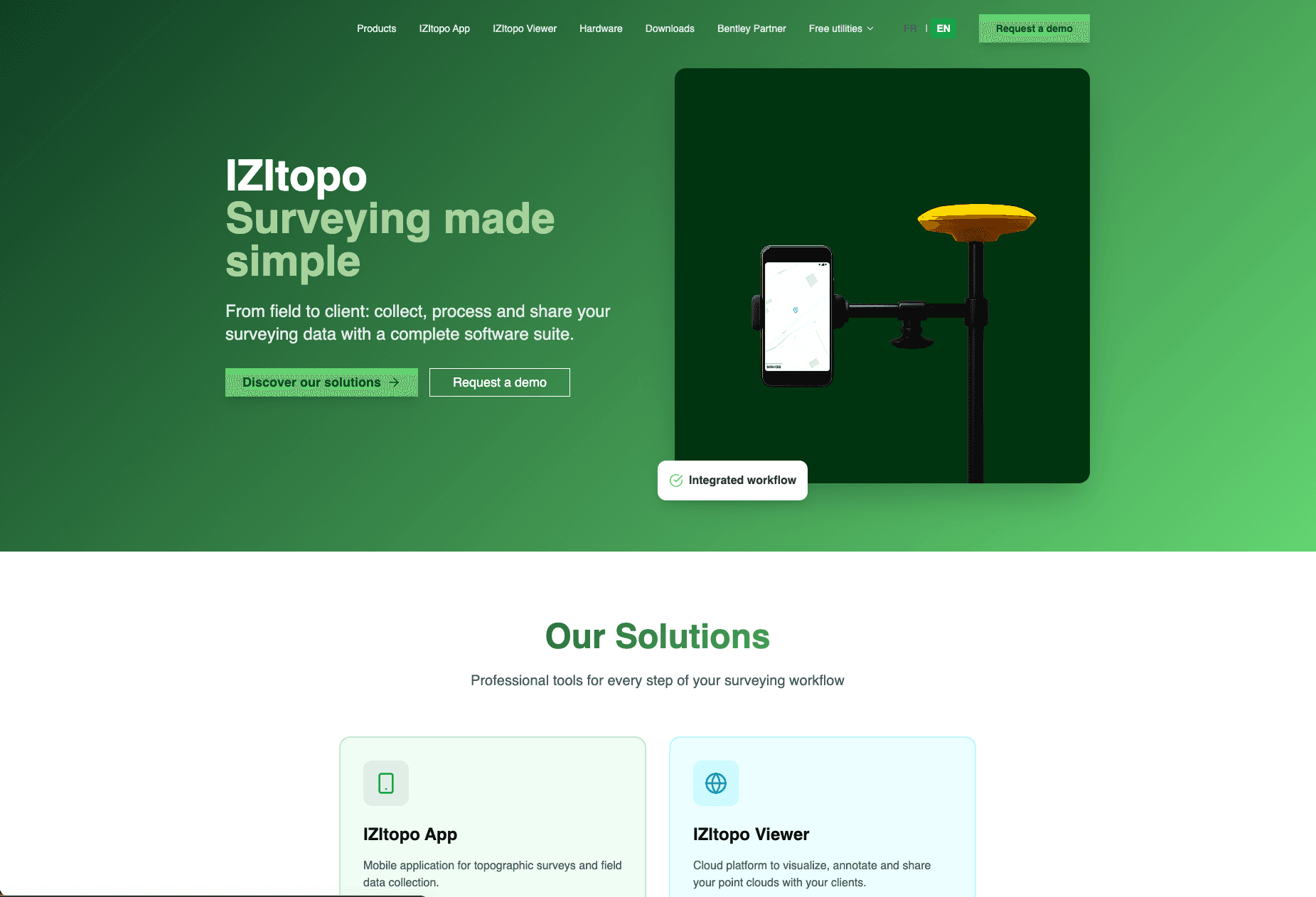 Interface réalisée pour IZItopo