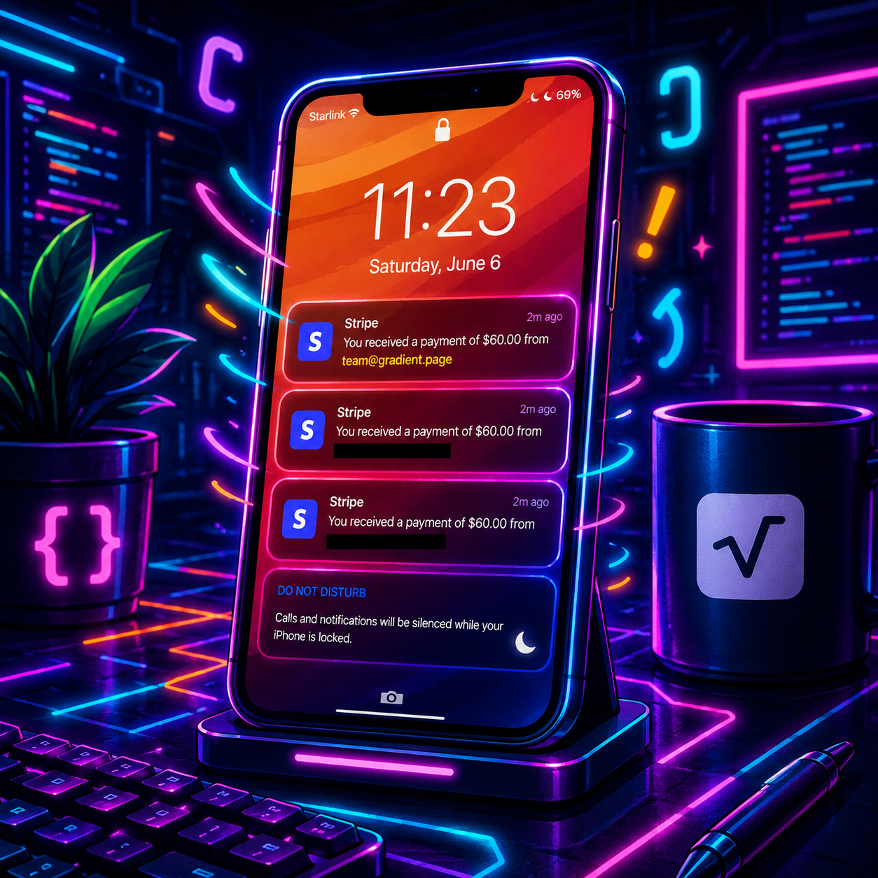 Illustration d'un vibe coder SaaS